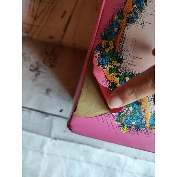 Vintage 1968 Mattel BARBIE DOLL Hot Pink Vinyl Storage Carry Case TRUNK Read - Picture 9 of 16